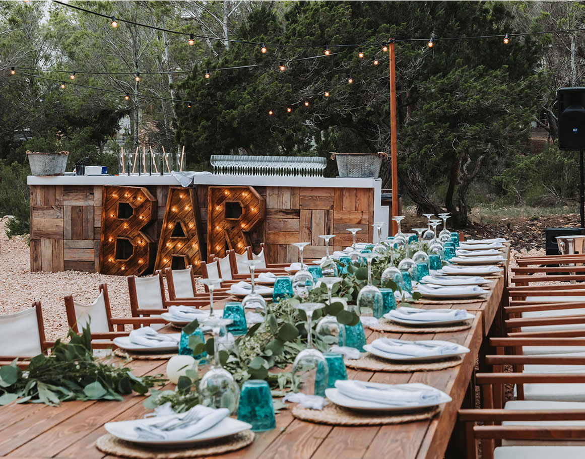 Decoración y mobiliario Bodas Formentera
